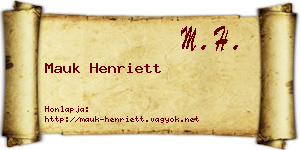 Mauk Henriett névjegykártya